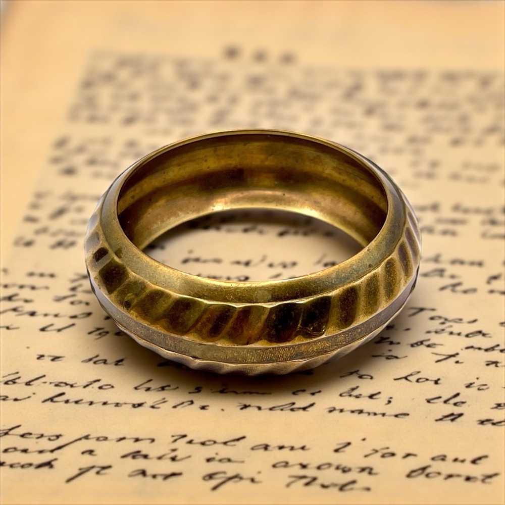 Vintage Statement Solid Brass Bangle Bracelet Boh… - image 2